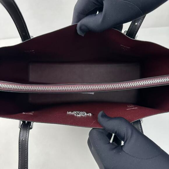 Coach Mollie Tote Shoulder Bag with Bow Print In Silver/Black Multi NWT CY647 - Picture 9 of 13